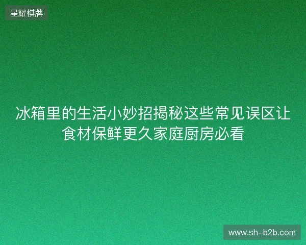 冰箱里的生活小妙招揭秘这些常见误区让食材保鲜更久家庭厨房必看